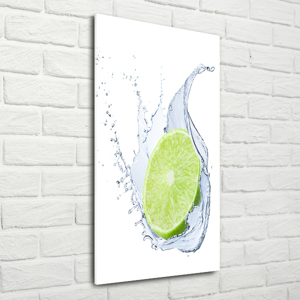 Glass wall art Lime