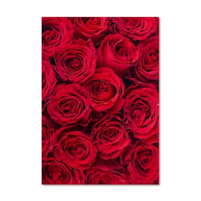 Glass wall art Red rose