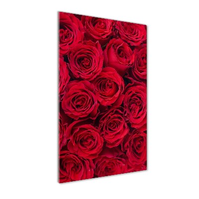 Glass wall art Red rose