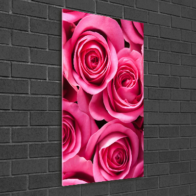 Print on a a glass Pink roses