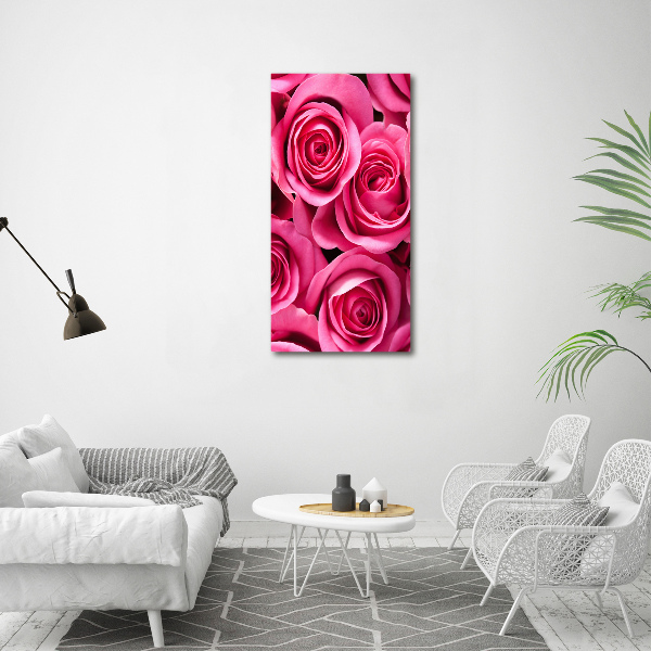 Print on a a glass Pink roses