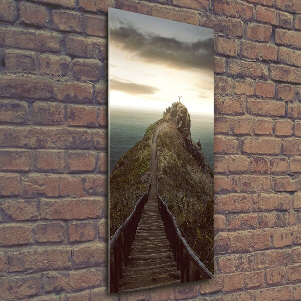 Glass wall art Path on the rock