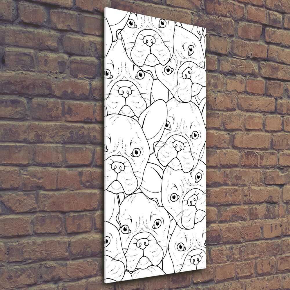 Wall art on glass French Bulldogs