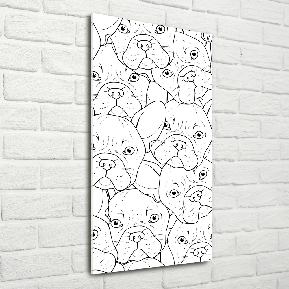 Wall art on glass French Bulldogs