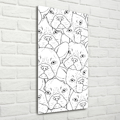 Wall art on glass French Bulldogs