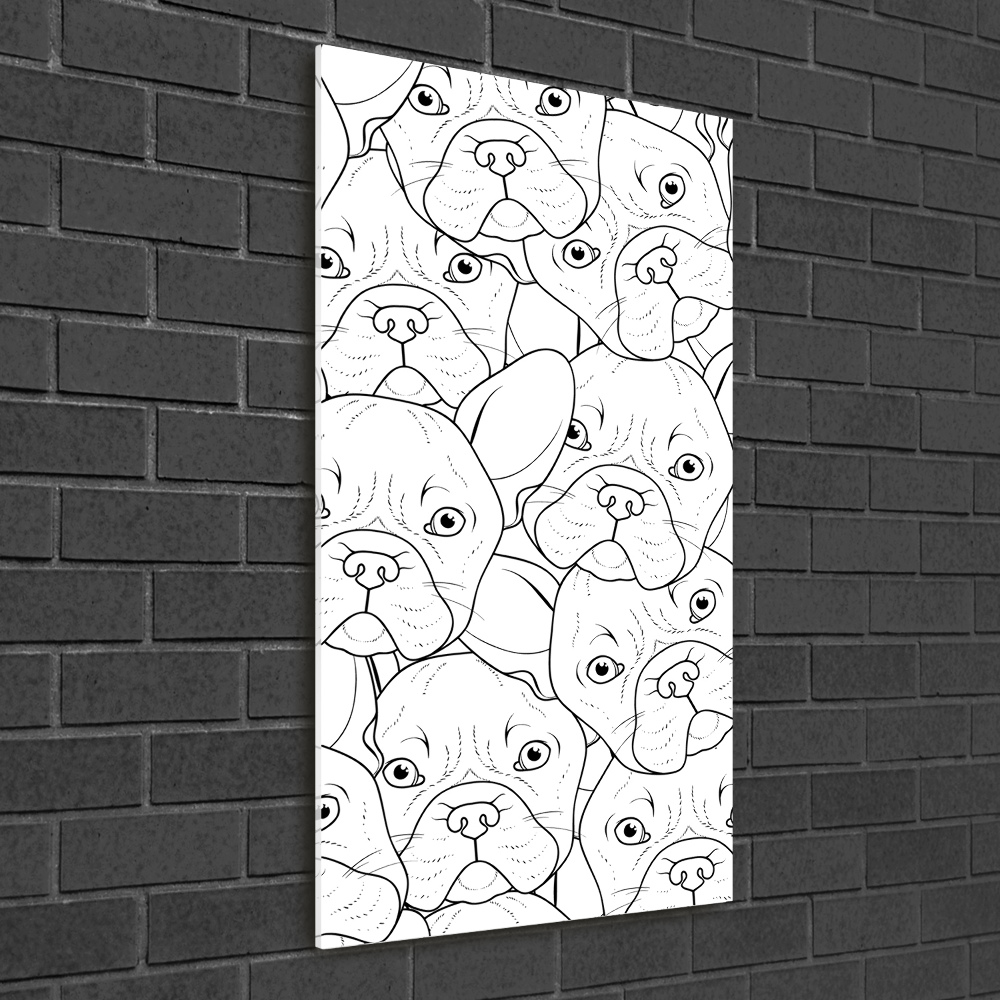 Wall art on glass French Bulldogs