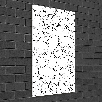 Wall art on glass French Bulldogs