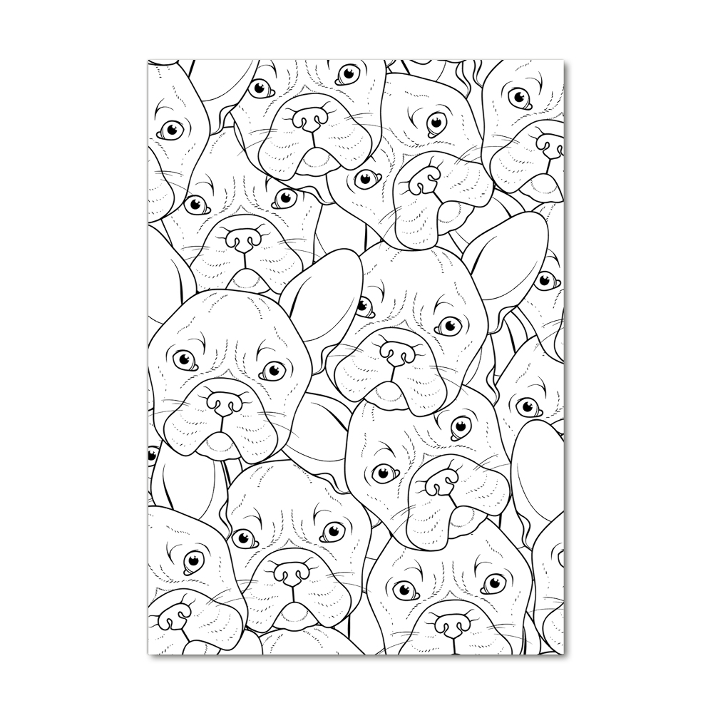 Wall art on glass French Bulldogs