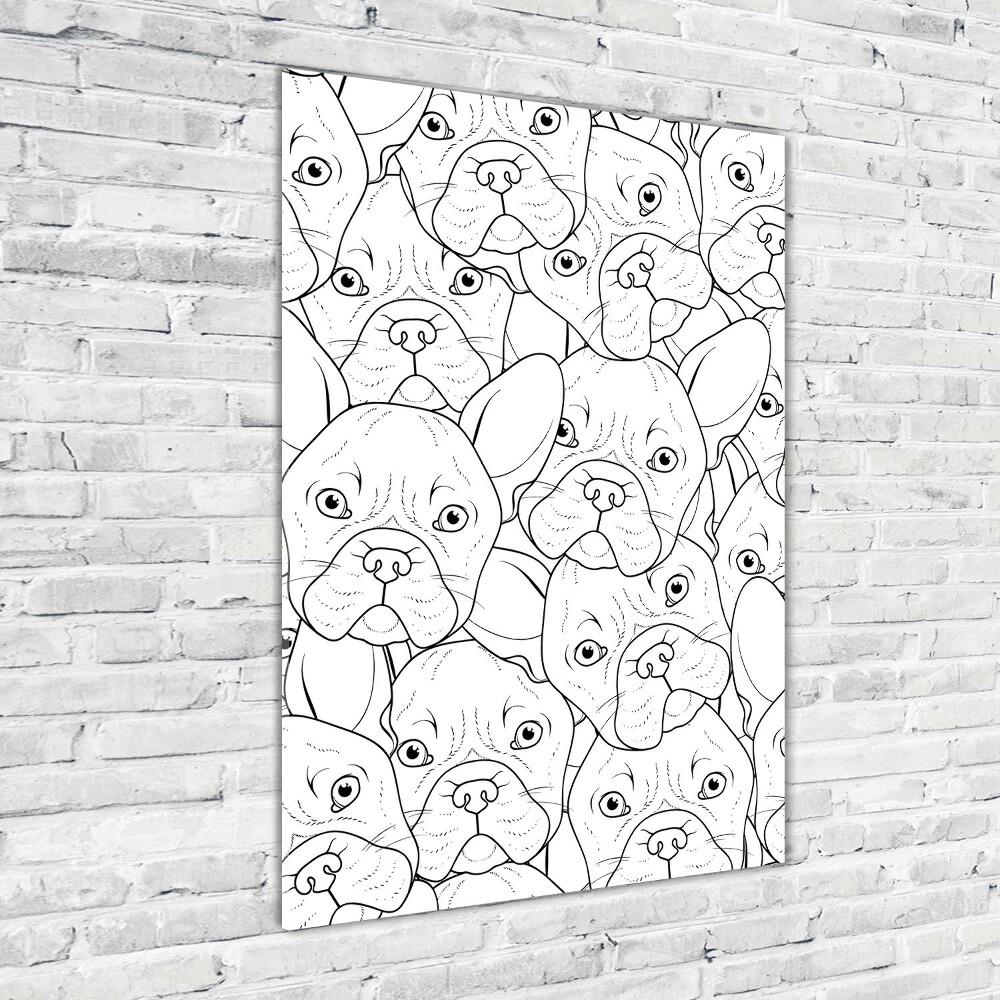 Wall art on glass French Bulldogs