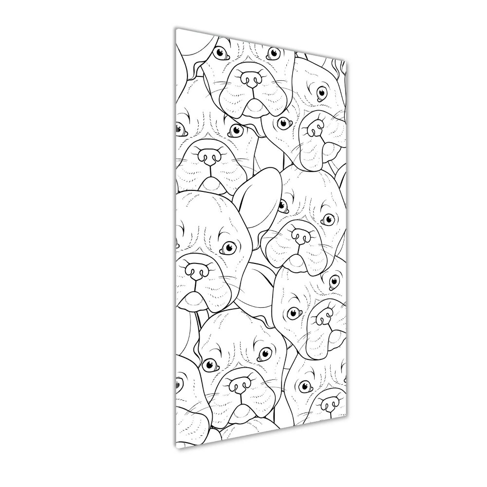 Wall art on glass French Bulldogs