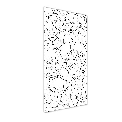 Wall art on glass French Bulldogs