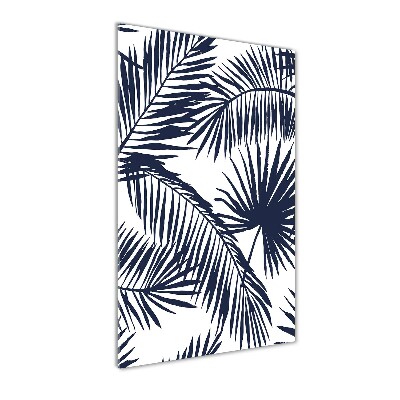 Print on a a glass Palm leaves