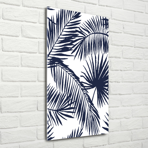 Print on a a glass Palm leaves