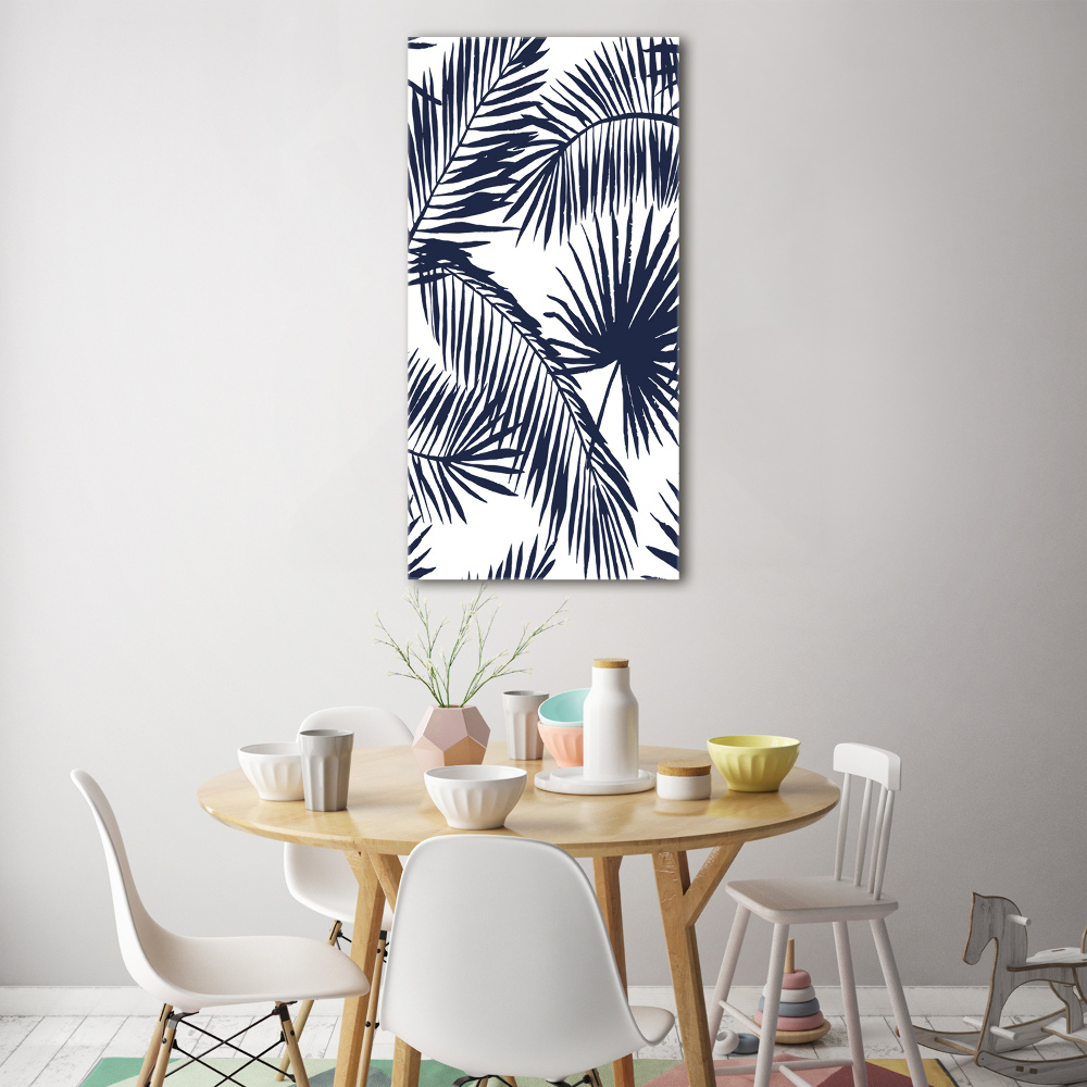 Print on a a glass Palm leaves