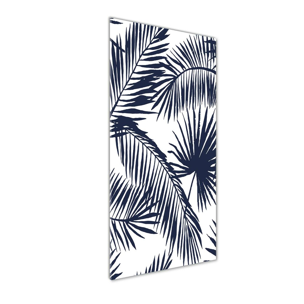 Print on a a glass Palm leaves