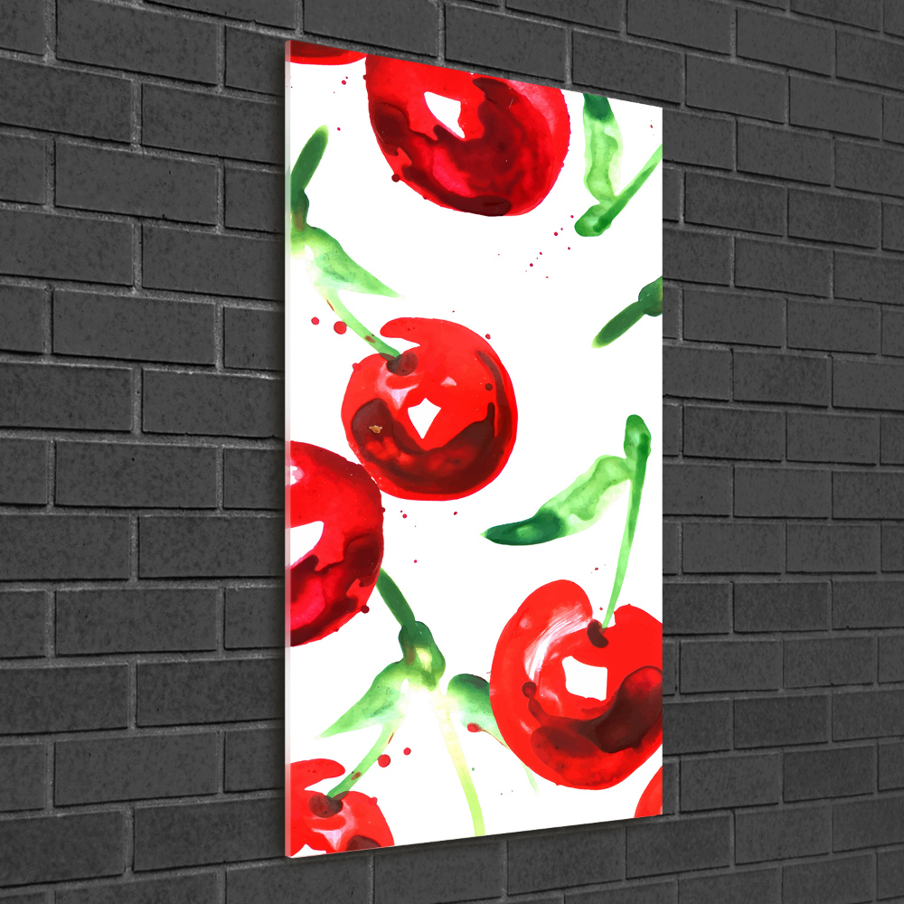 Wall art on glass Cherries