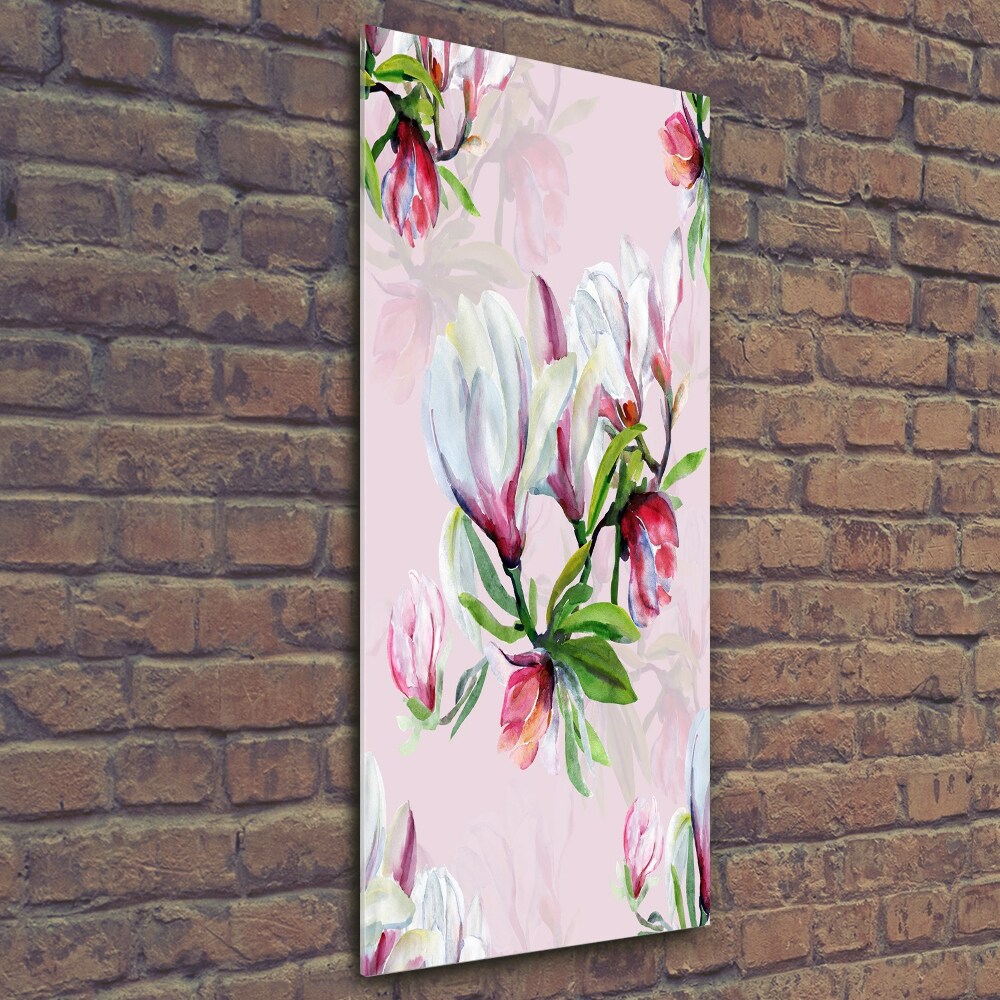 Wall art on glass Magnolia