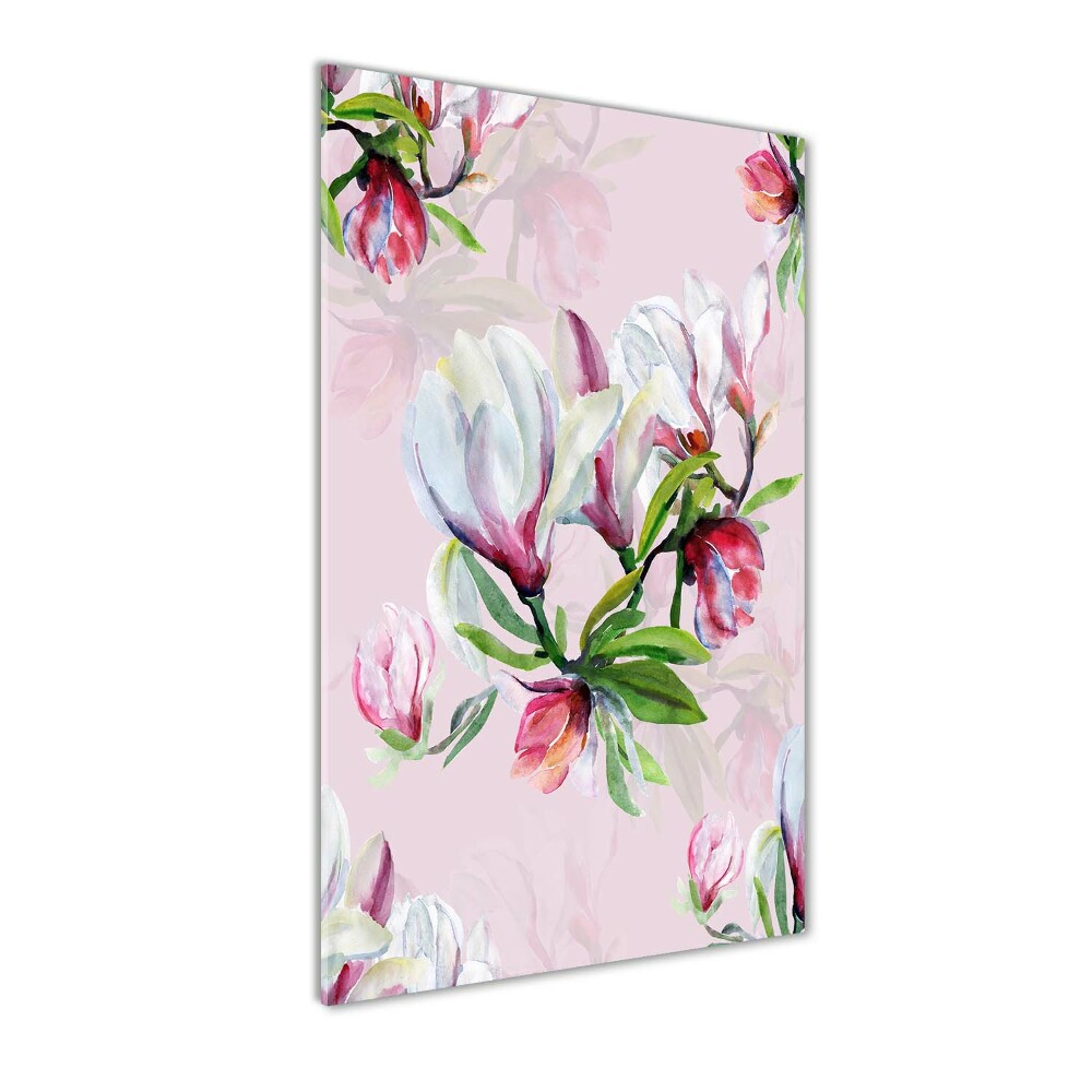 Wall art on glass Magnolia