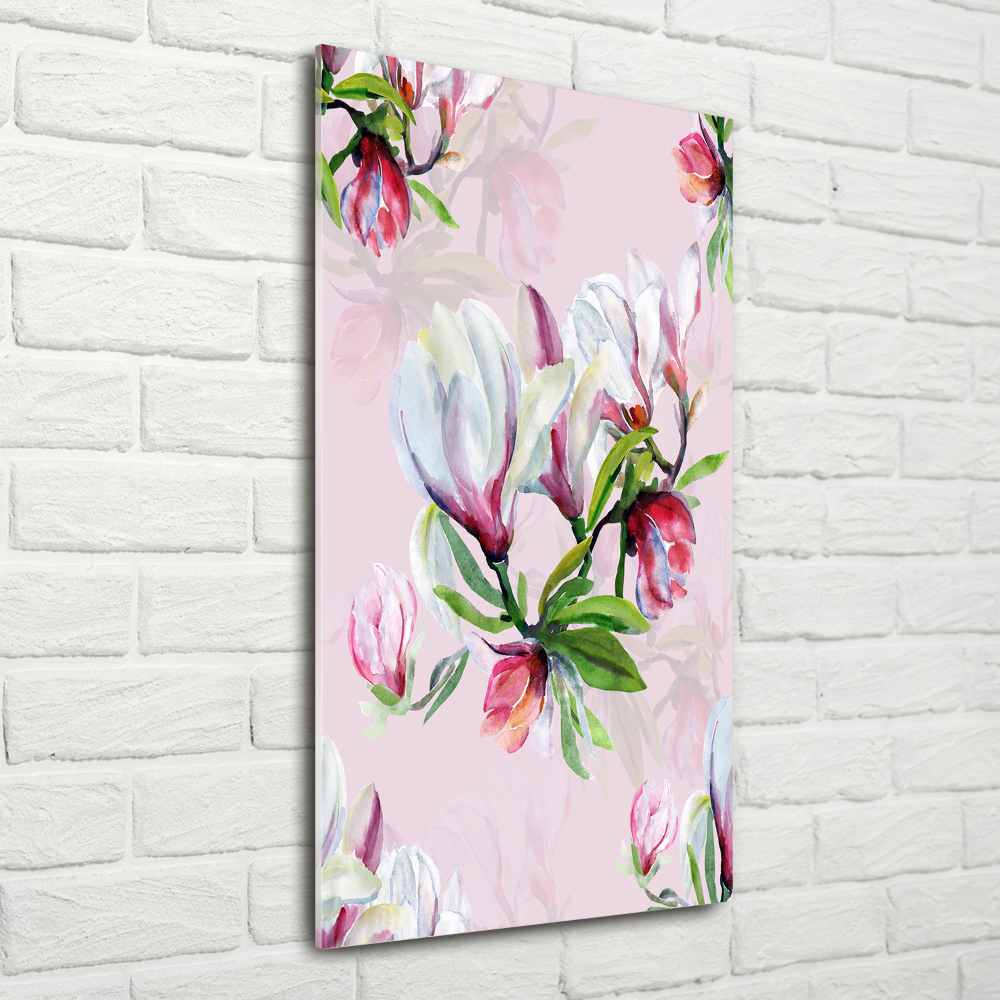 Wall art on glass Magnolia