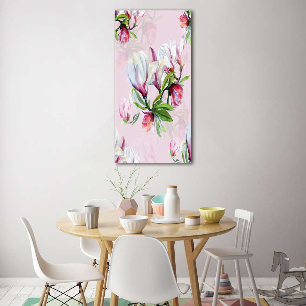 Wall art on glass Magnolia