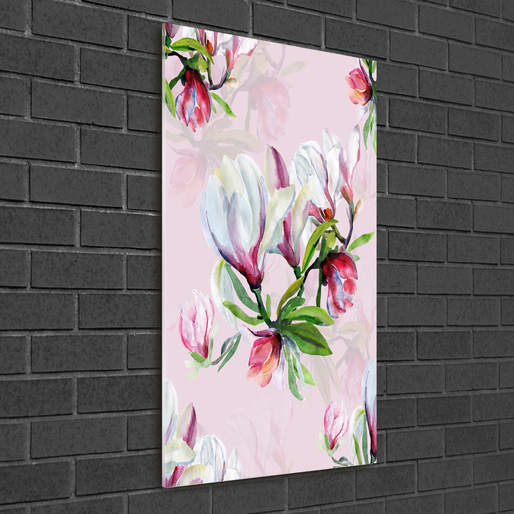 Wall art on glass Magnolia