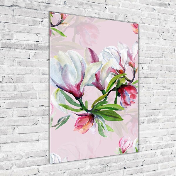 Wall art on glass Magnolia