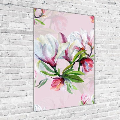 Wall art on glass Magnolia