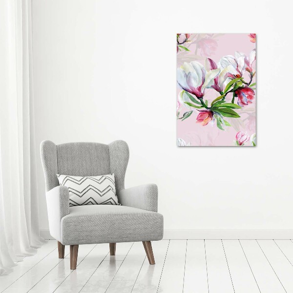 Wall art on glass Magnolia