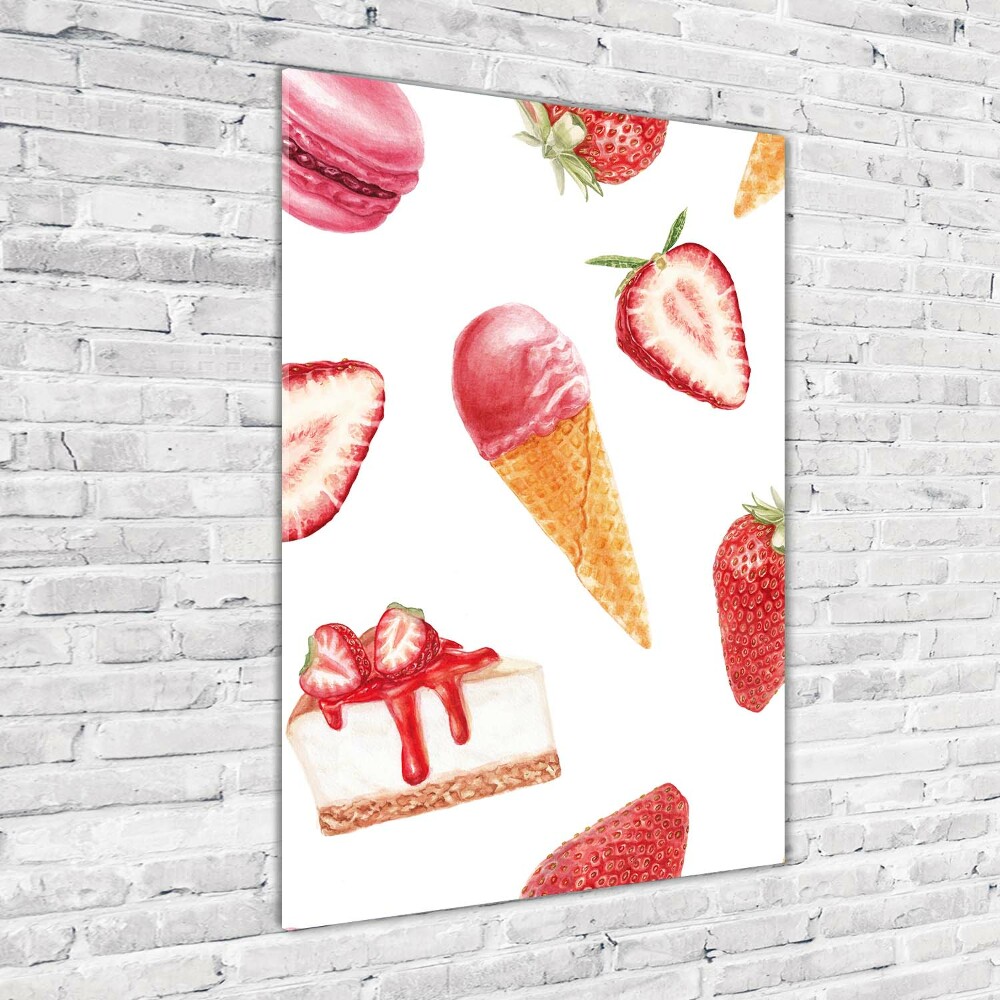 Print on a a glass Strawberry taste