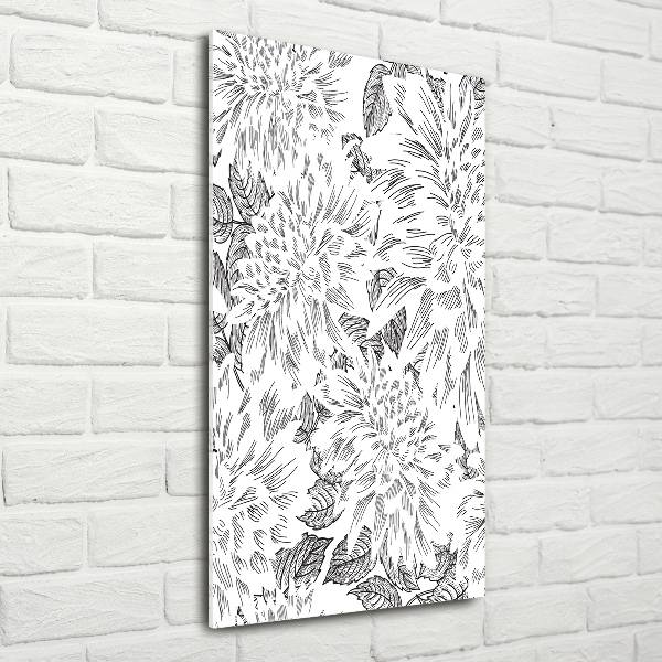 Glass wall art Peonies