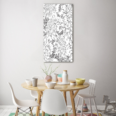 Glass wall art Peonies