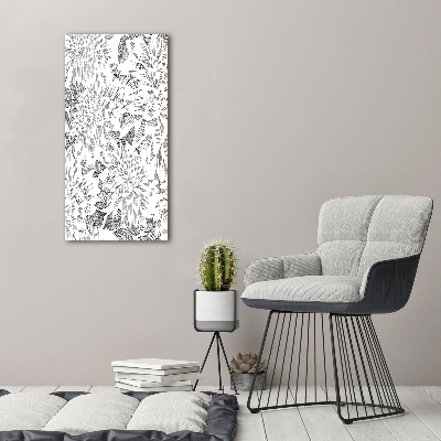 Glass wall art Peonies