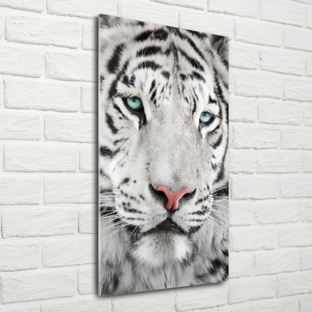 Wall art on glass White Tiger