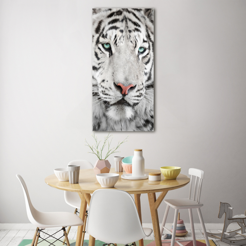 Wall art on glass White Tiger