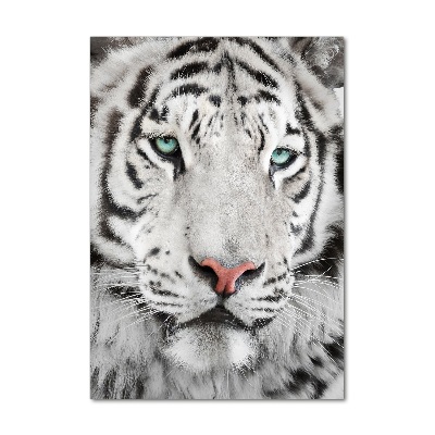 Wall art on glass White Tiger