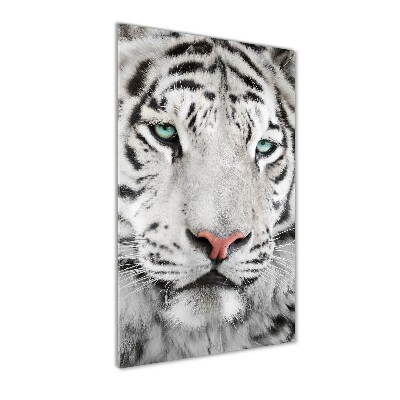 Wall art on glass White Tiger