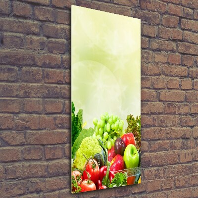 Glass wall art Vegetables and fruits