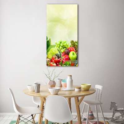 Glass wall art Vegetables and fruits