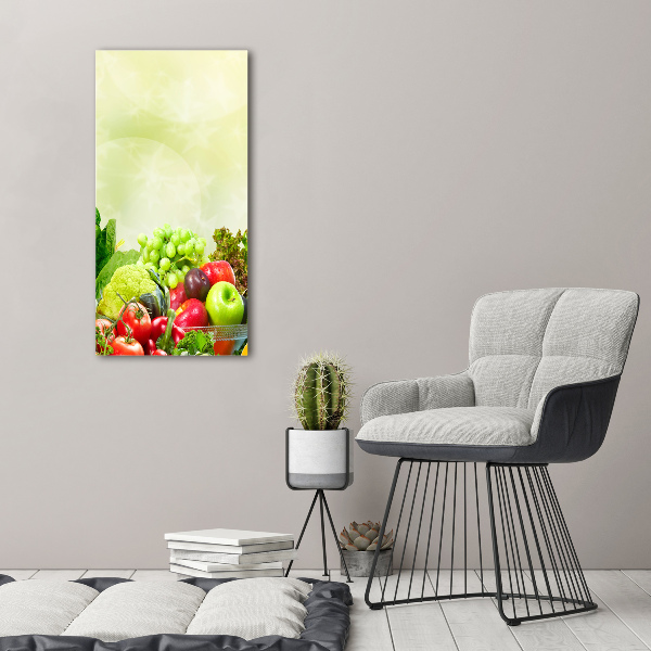 Glass wall art Vegetables and fruits