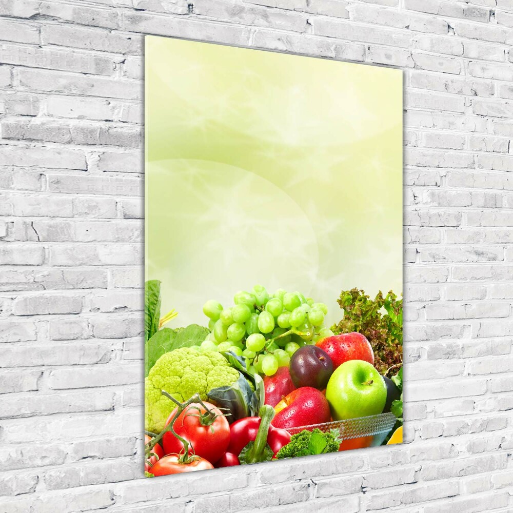 Glass wall art Vegetables and fruits