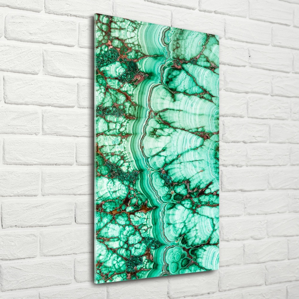 Glass picture wall art Malachite texture