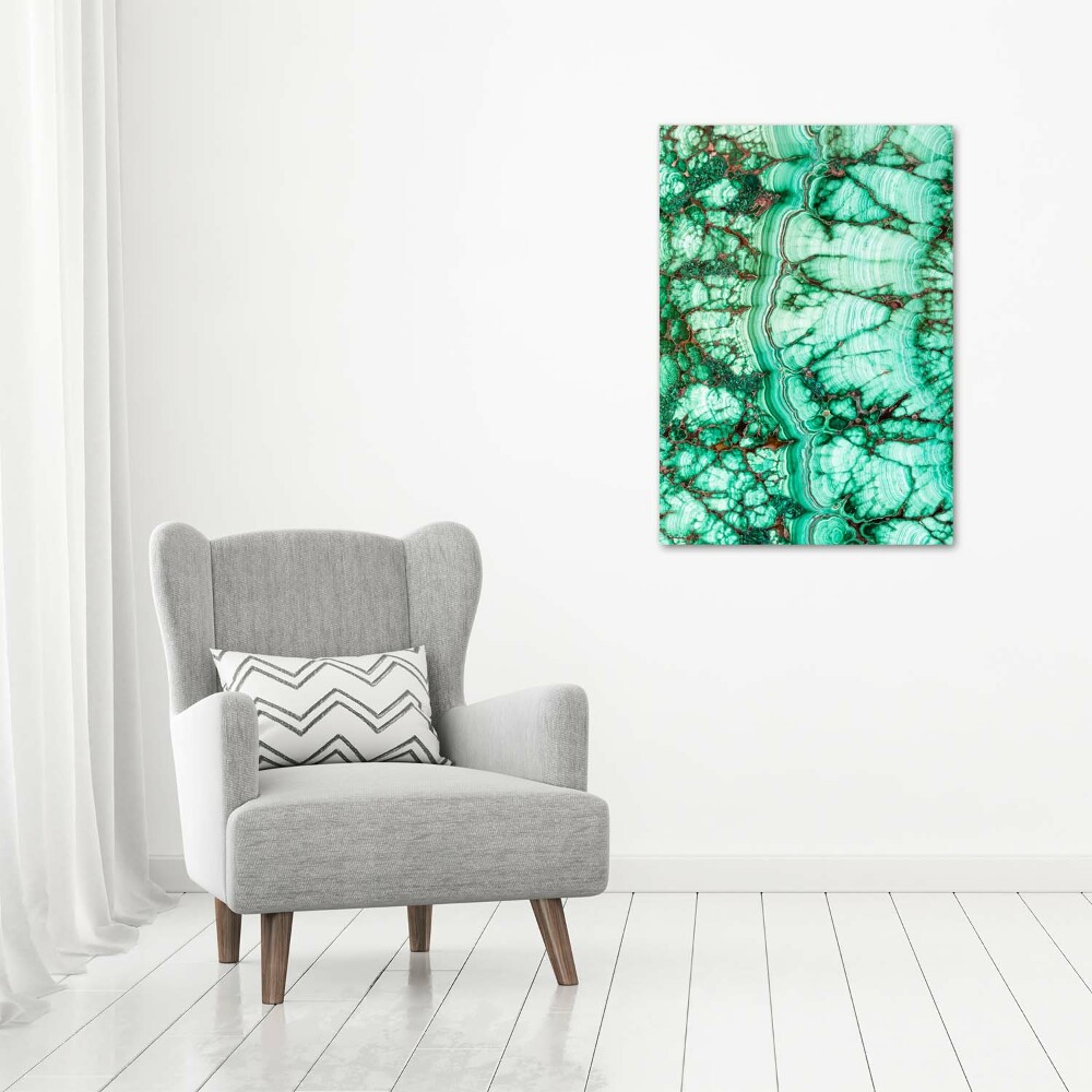 Glass picture wall art Malachite texture