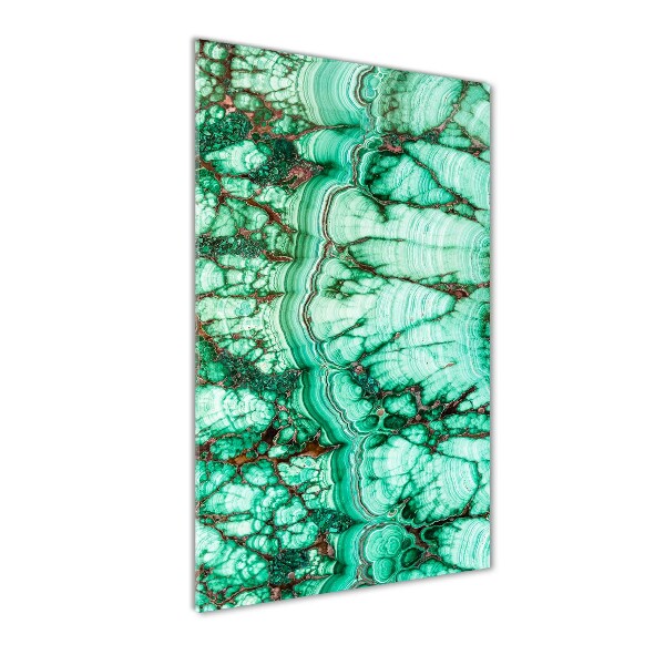 Glass picture wall art Malachite texture