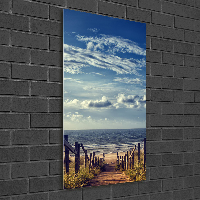 Photo printed on glass Path to the beach