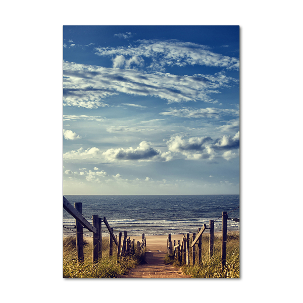 Photo printed on glass Path to the beach