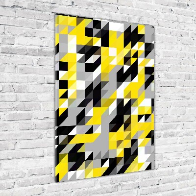 Printed glass wall art Geometric background