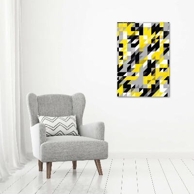 Printed glass wall art Geometric background