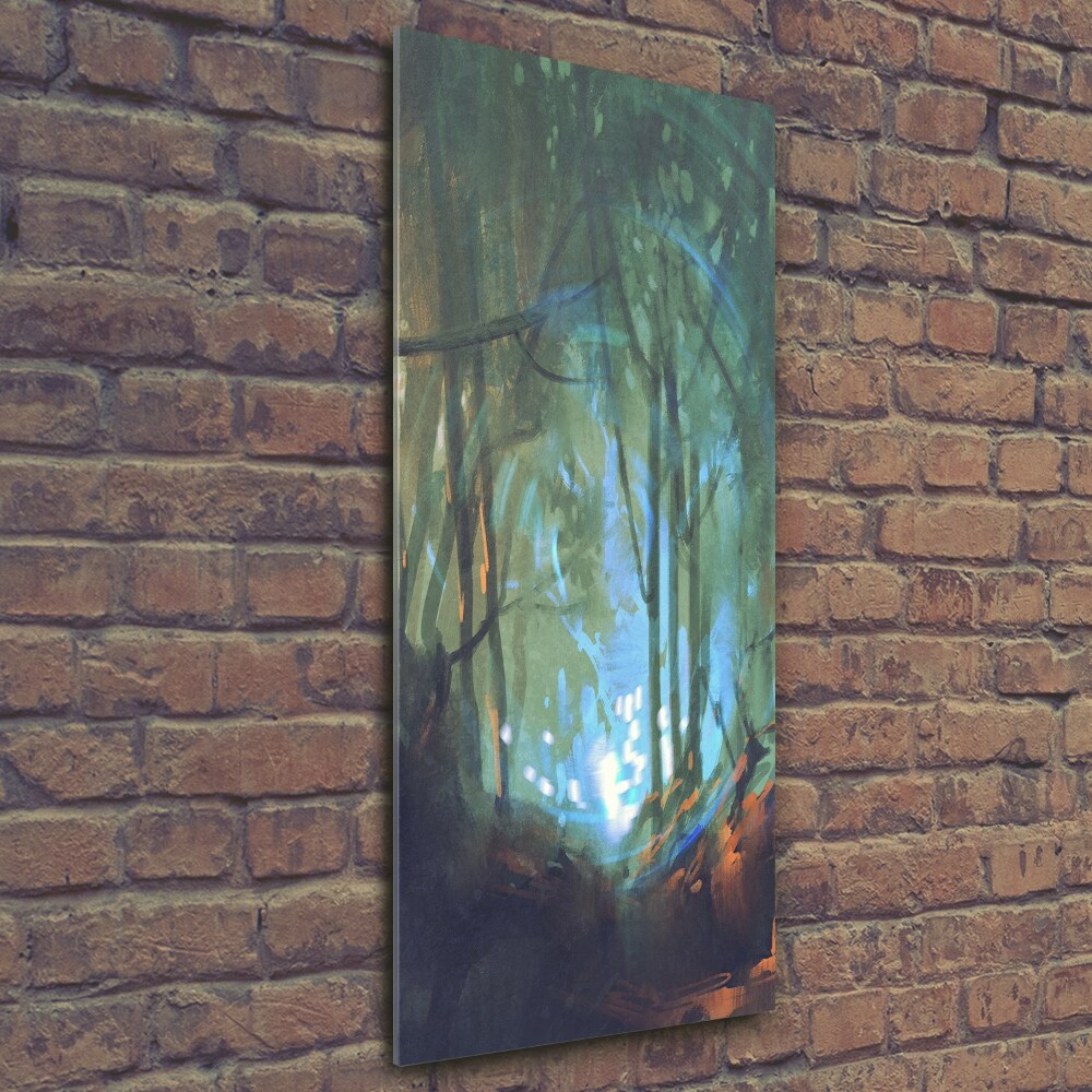 Glass wall art Mystical forest