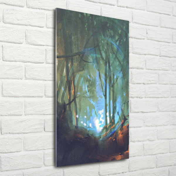 Glass wall art Mystical forest