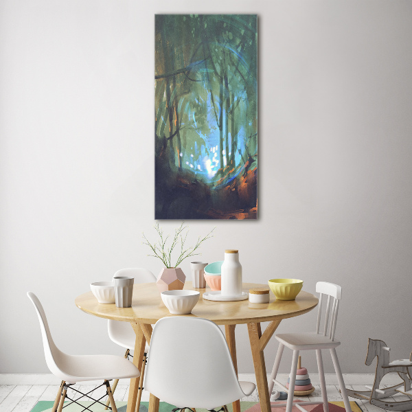 Glass wall art Mystical forest